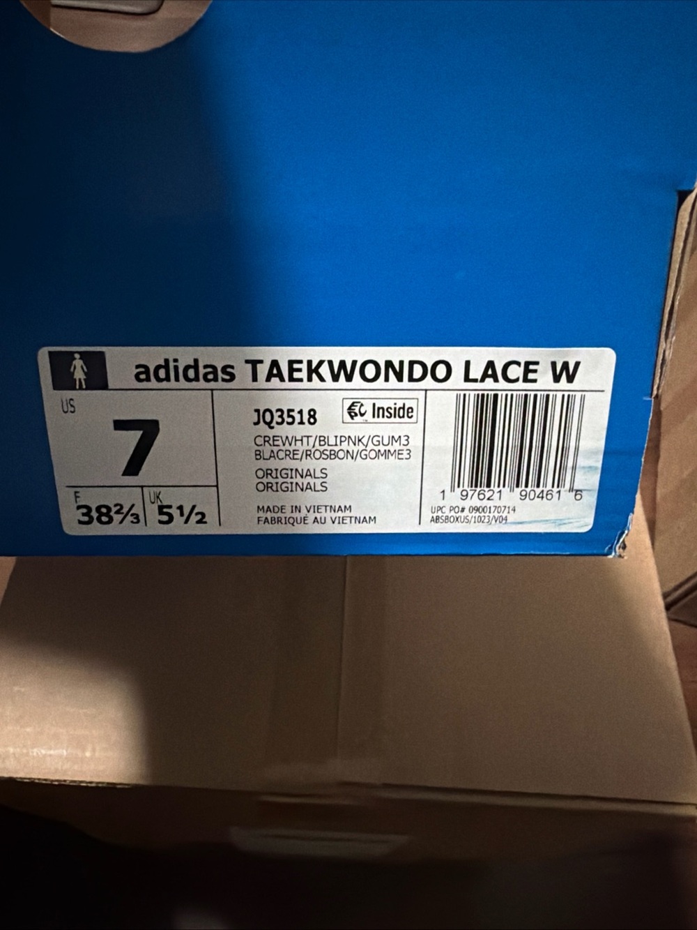 Wmns Size 7  Adidas Taekwondo Lace Crewht Blipnk Gum3 JQ3518 - Picture 5 of 5